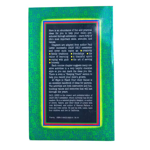 40 Ways To Teach Your Child Values By Paul Lewis Paperback - Picture 2 of 8